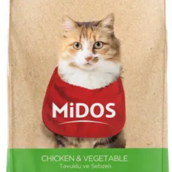 MİDOS Tavuklu Sebzeli (Tüy Yu.Önleyici) Y. Kedi 15 Kg