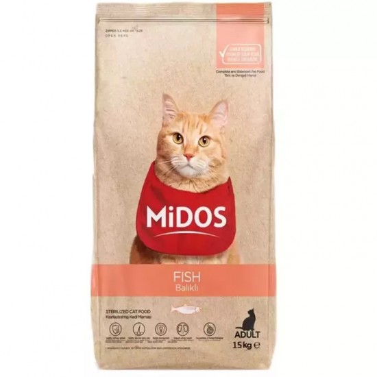 MİDOS Balıklı ve Pirinçli Kısırlaştırılmış Y. Kedi 15 Kg