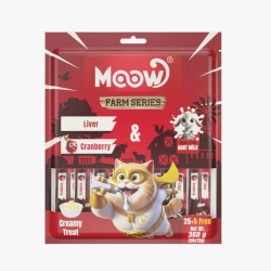 Moow Ciğerli&Kızılcıklı Keçi Sütlü 12gr x 30'lu Kedi Krema Ödülü