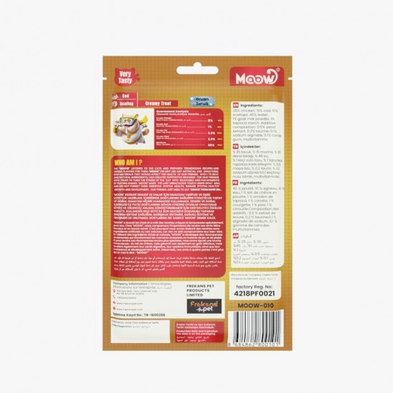 Moow Morina Balıklı Keçi Sütlü 12gr x 6 12 li Kedi Krema Ödülü