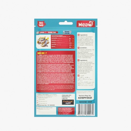 Moow Somonlu Keçi Sütlü 12gr x 6 12 li Kedi Krema Ödülü