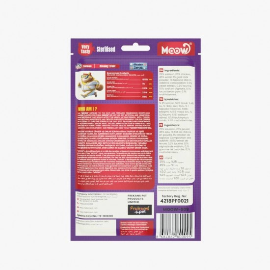 Moow Somonlu Keçi Sütlü 12gr x 6 12 li Sterilised Kedi Krema Ödülü