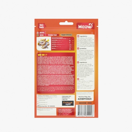 Moow Tavuklu&Kedi Naneli Keçi Sütlü 12gr x 6 12 li li Kedi Krema Ödülü