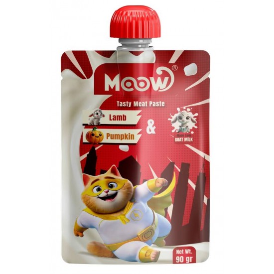 Moow Taze Kuzulu&Balkabaklı Keçi Sütlü Kedi Et Ezmesi 90gr