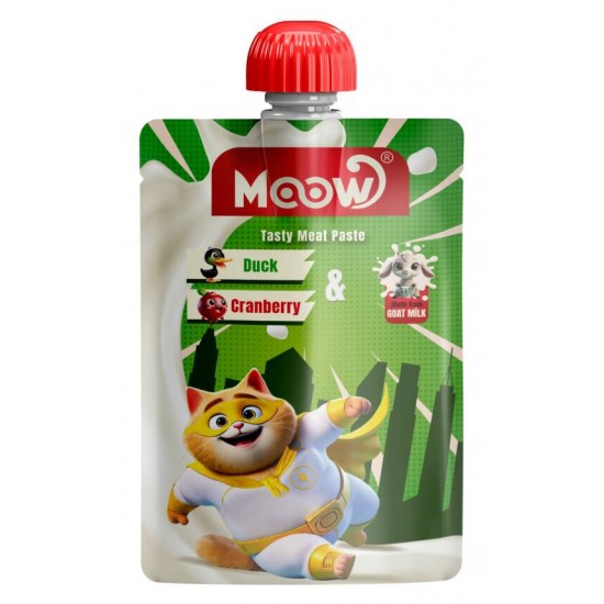 Moow Taze Ördekli&Kızılcıklı Keçi Sütlü Kedi Et Ezmesi 90gr