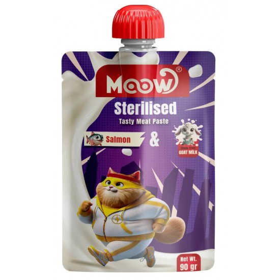 Moow Taze Somonlu&Keçi Sütlü Sterilised Kedi Et Ezmesi 90gr