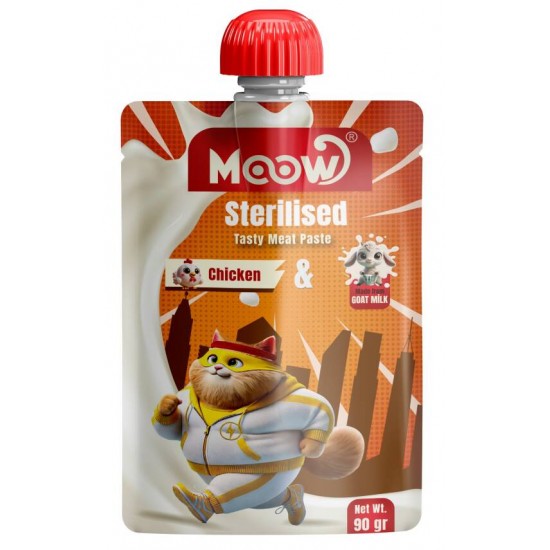 Moow Taze Tavuklu&Keçi Sütlü Sterilised Kedi Et Ezmesi 90gr