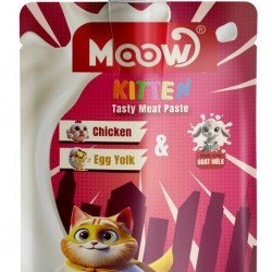 Moow Taze Tavuklu&Yumurta Sarılı Keçi Sütlü Yavru Kedi Et Ezmesi 90gr