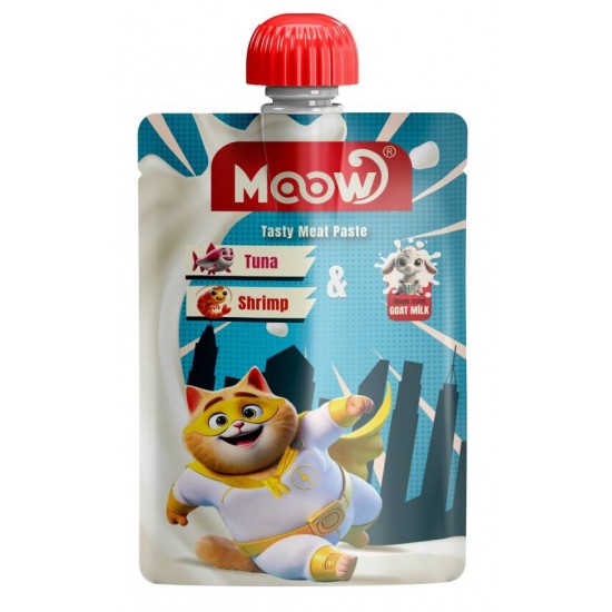 Moow Taze Ton Balıklı&Karidesli Keçi Sütlü Kedi Et Ezmesi 90gr